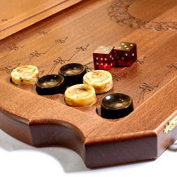Настольная игра 2в1 &quot;Нарды/шашки&quot; из Янтаря и резного дерева