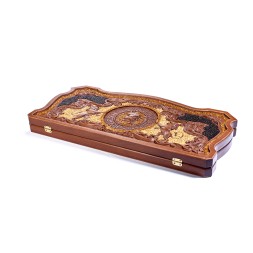 Настольная игра &quot;Нарды&quot; со львом из Янтаря и резного дерева