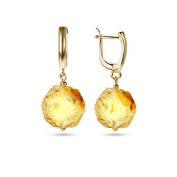 Серьги &quot;Кусанка&quot; из Янтаря и юв.сплава