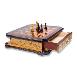 Настольная игра &quot;Шахматы Премиум&quot; из Янтаря и дерева, 52х52