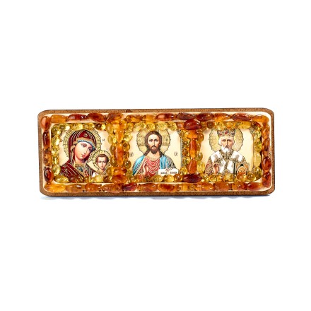 Автомобильная икона &quot;Триптих&quot; с Янтарем купить