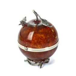 Шкатулка &quot;Райское яблоко&quot; из Янтаря и бронзы