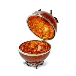 Шкатулка &quot;Райское яблоко&quot; из Янтаря и бронзы