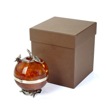 Шкатулка &quot;Райское яблоко&quot; из Янтаря и бронзы купить