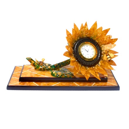 Часы настольные &quot;Подсолнух&quot; из Янтаря купить