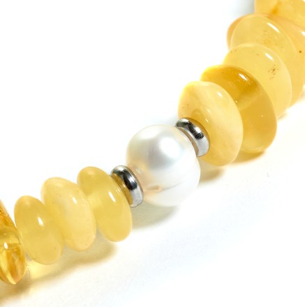 Браслет &quot;Дуэт&quot; из Янтаря и жемчуга купить