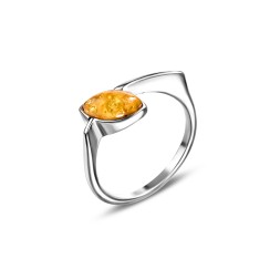 Кольцо Посеребрение с Янтарем