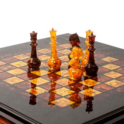 Настольная игра &quot;Шахматы Премиум&quot; из Янтаря и дерева, 50х50