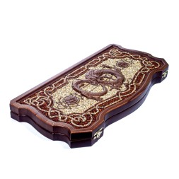 Настольная игра &quot;Нарды&quot; с драконом из Янтаря и резного дерева