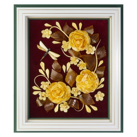 Панно &quot;Бархат9&quot; из Янтаря и винного бархата купить