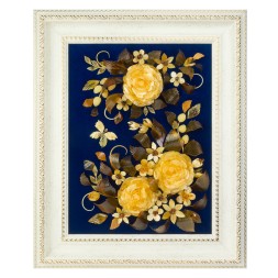 Панно &quot;Бархат23&quot; из Янтаря и синего бархата