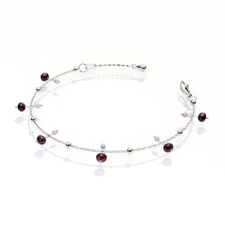 Браслет-Анклет Фантазия, Янтарь/Кварц купить