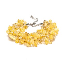 Браслет &quot;Воздушный&quot; из Янтаря и бисера