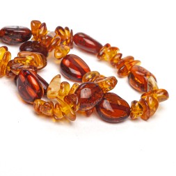 Бусы &quot;Галька/Сливка&quot; из Янтаря