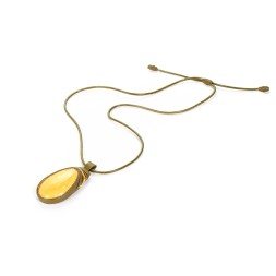 Колье &quot;Дуэт&quot; из Янтаря и нат кожи