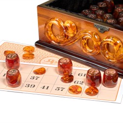 Настольная игра &quot;Русское Лото&quot; из Янтаря, дерева и эпоксидной смолы