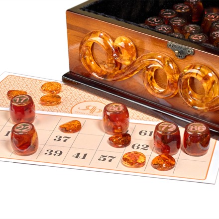 Настольная игра &quot;Русское Лото&quot; из Янтаря, дерева и эпоксидной смолы купить